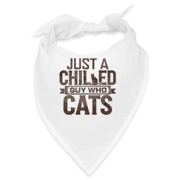 Entspanntes Katzenliebe-Design - Bandana - Weiß - Vorne