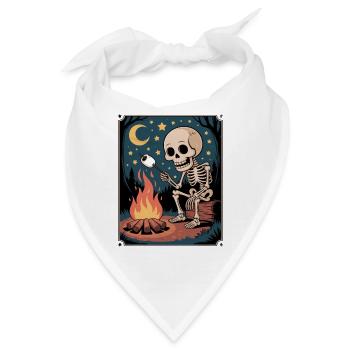  Skeleton Eating Smores Hiker Camper Halloween - Bandana - Weiß - Vorne