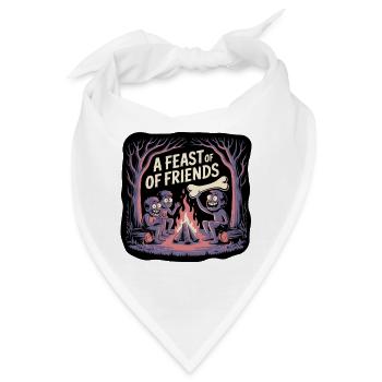 Lagerfeuernacht mit Freunden Illustration - Bandana - Weiß - Vorne