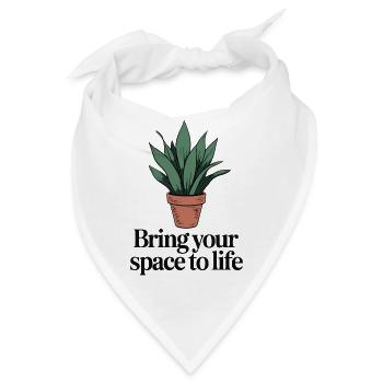 Minimalistische Topfpflanze mit inspirierendem Zitat - Bandana - Weiß - Vorne