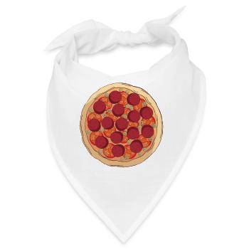 Salamipizza Karneval Outfit Pizzeria Salami Pizza - Bandana - Weiß - Vorne