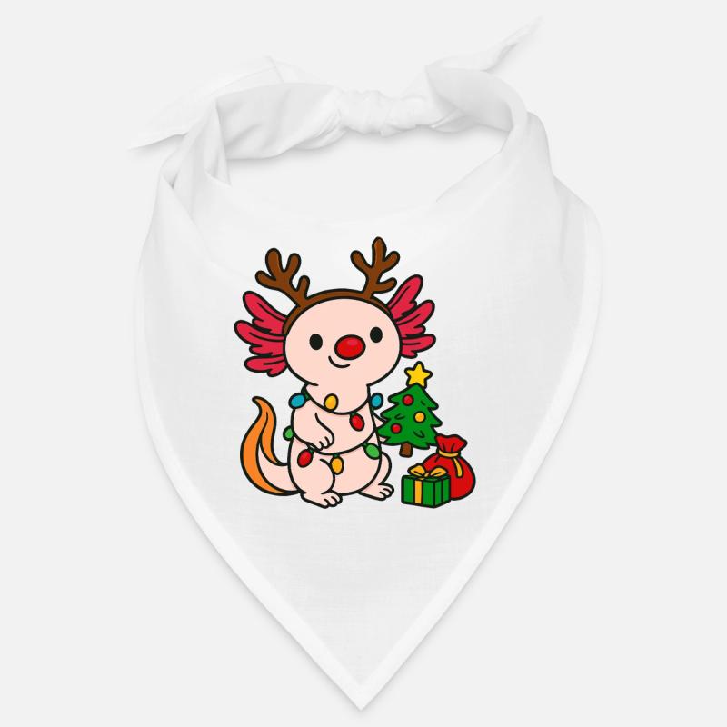 Weihnachts Axolotl mit Lichterkette Bandana