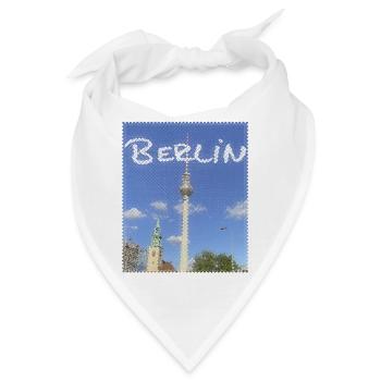 Berlin Fernsehturm Neon Design - Bandana - Weiß - Vorne
