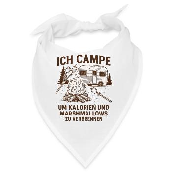 Ich Campe für Kalorien Und Marshmallows - Bandana - Weiß - Vorne