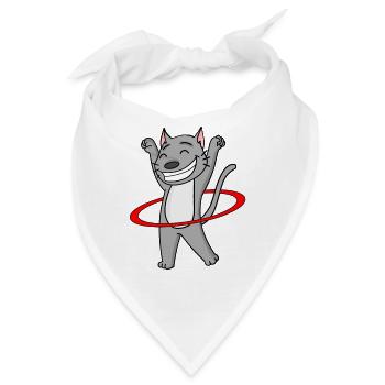 Niedliche Katze mit Reifen - Bandana - Weiß - Vorne