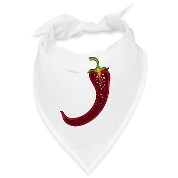 Chili Chilischote Kostüm Peperoni Schote Scharf - Bandana - Weiß - Vorne
