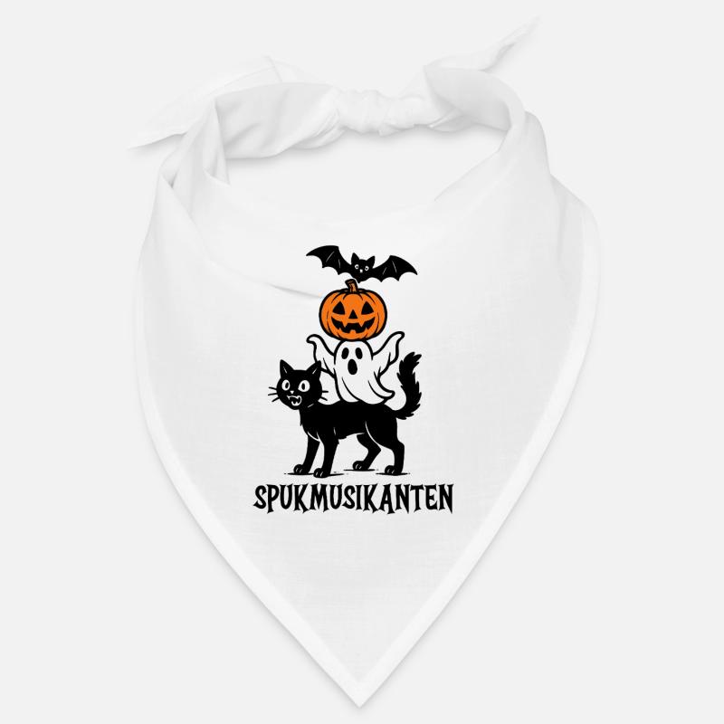 Haunted Musicians – Cat, Ghost, Pumpkin and Bat Bandana