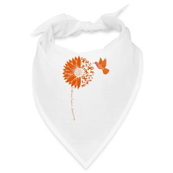 Blumenmotive mit summendem Kolibri - Bandana - Weiß - Vorne