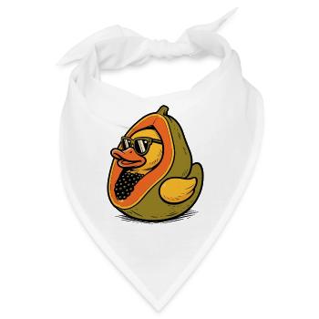 Sommerliche Mix-Design mit Enten-Papaya - Bandana - Weiß - Vorne