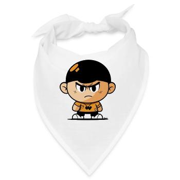 Heftige Karikatur Junge Illustration - Bandana - Weiß - Vorne