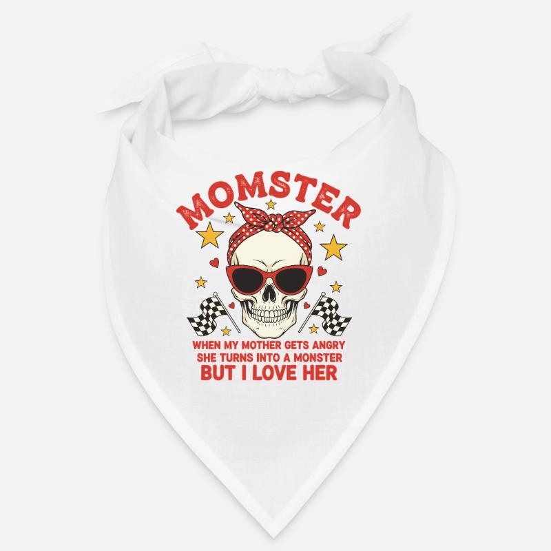 Monstermutter mit retro Skulls Design Bandana