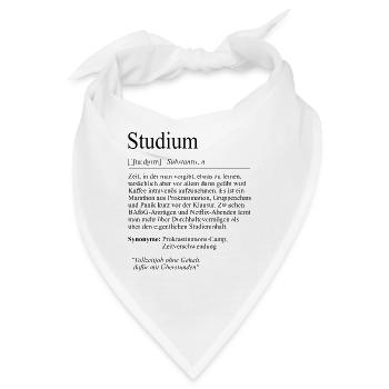 Unispruch "Studium" Student Geschenk, Studenten - Bandana - Weiß - Vorne