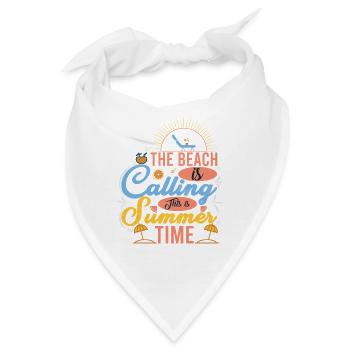 Sommerliches Strand-Design mit Sonnenmotiven - Bandana - Weiß - Vorne