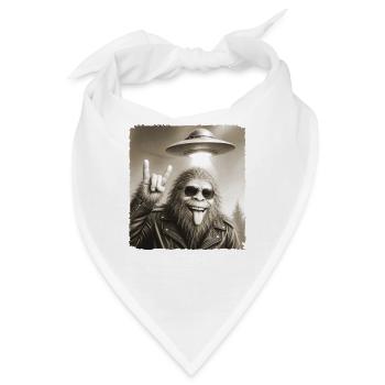 Rock, Rocker, Rock Musik, Rock Hand, Bigfoot UFO - Bandana - Weiß - Vorne
