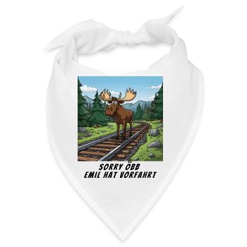 Sorry Bahn - Emil hat hier Vorfahrt - Bandana - Weiß - Vorne