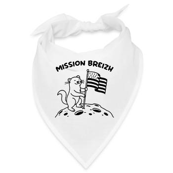 Bretonische Bretonin Hermine auf dem Mond Gwenn ha du - Bandana - Weiß - Vorne
