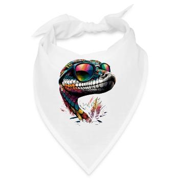Schlange Python Kobra Klapperschlange Schlangen - Bandana - Weiß - Vorne