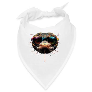 Schlange Python Kobra Klapperschlange Schlangen - Bandana - Weiß - Vorne