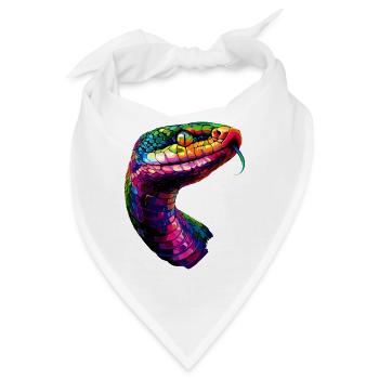 Schlange Python Kobra Klapperschlange Schlangen - Bandana - Weiß - Vorne