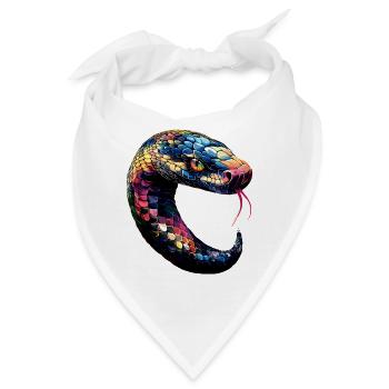Schlange Python Kobra Klapperschlange Schlangen - Bandana - Weiß - Vorne