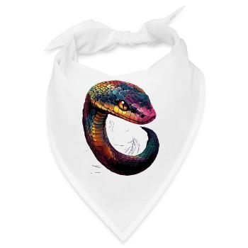 Schlange Python Kobra Klapperschlange Schlangen - Bandana - Weiß - Vorne