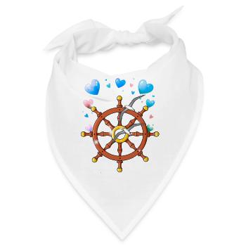 Steuerrad Möwen maritim - Bandana - Weiß - Vorne