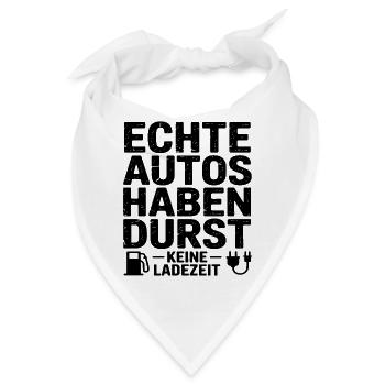 Echte Autos haben durst keine Ladezeit - Bandana - Weiß - Vorne