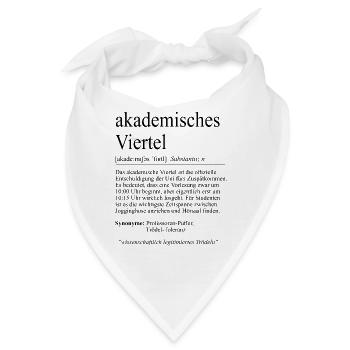 Unispruch "akademisches Viertel" Student Studenten - Bandana - Weiß - Vorne