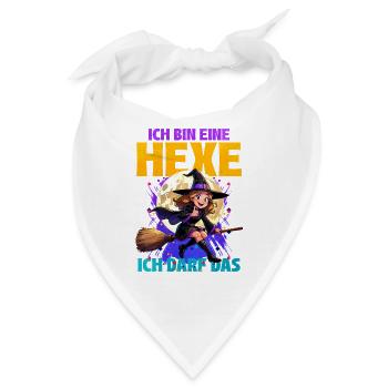 Hexenmädchen mit Zauberstab und Mond - Bandana - Weiß - Vorne
