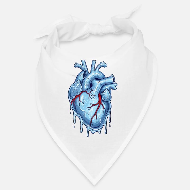 Blue neon heart with water effect Bandana