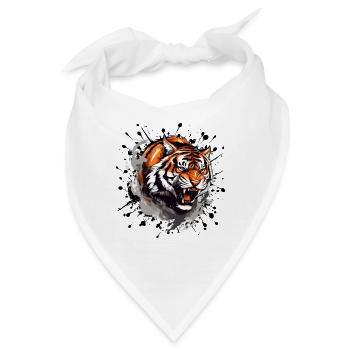 Tiger Kraftvoll - Bandana - Weiß - Vorne