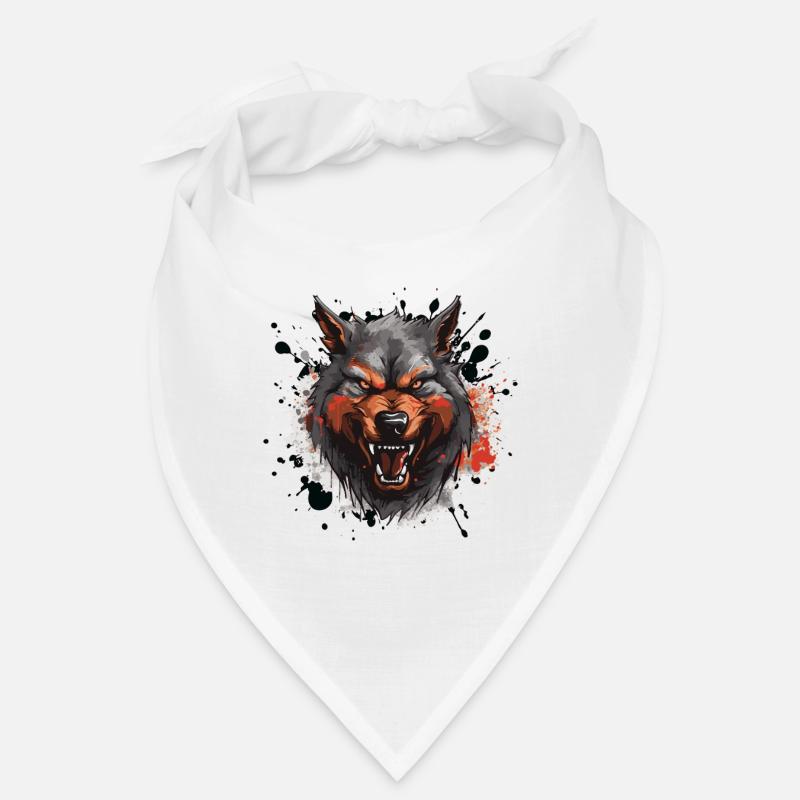 Wolf Tier - Bandana - Weiß