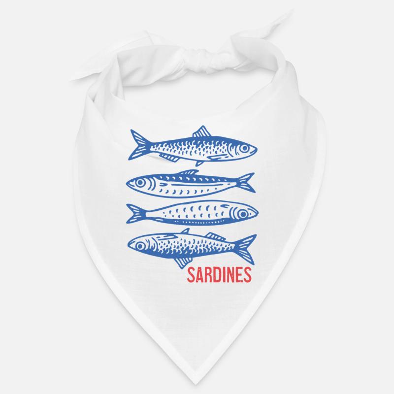 Sardinen - Bandana - Weiß