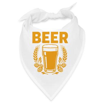 Vintage Bierglas mit Hopfen - Bandana - Weiß - Vorne