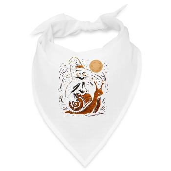 Nächtlicher Zauber mit Zauberer- Katze - Bandana - Weiß - Vorne