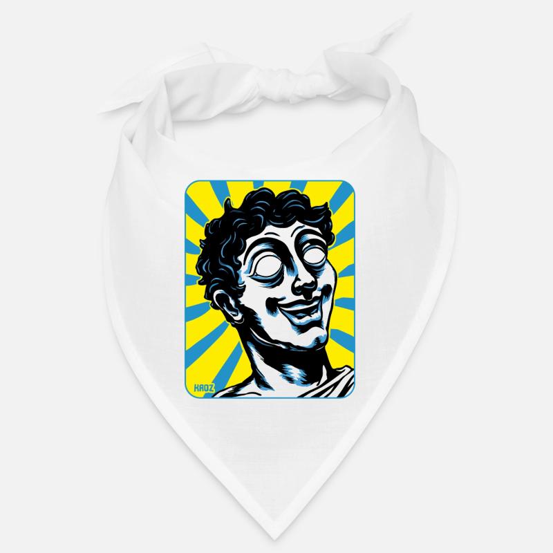 lustige Griechische Comic-Statue mit leerem Blick Bandana