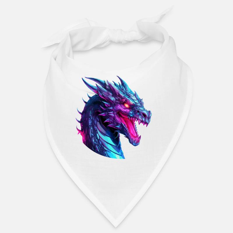 Neon Dragon Head Artwork Bandana