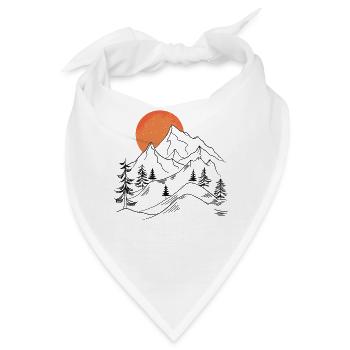 Nächtliche Berglandschaft mit Sonnenuntergang - Bandana - Weiß - Vorne