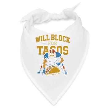 Will Block für Tacos - Bandana - Weiß - Vorne