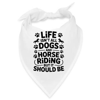 Reiten Spruch Hunde Reiter Pferde Reiten Geschenk - Bandana - Weiß - Vorne