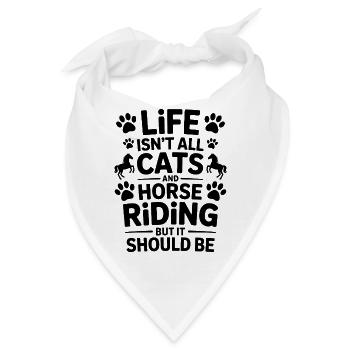 Reiten Spruch Katzen Reiter Pferde Reiten Geschenk - Bandana - Weiß - Vorne