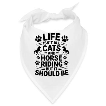 Reiten Spruch Katzen Reiter Pferde Reiten Geschenk - Bandana - Weiß - Vorne