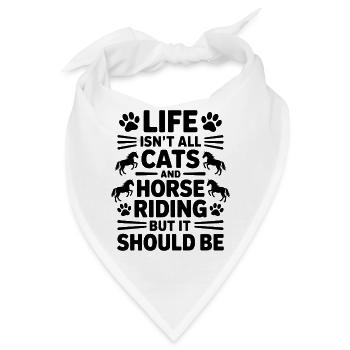 Reiten Spruch Katzen Reiter Pferde Reiten Geschenk - Bandana - Weiß - Vorne