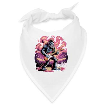 Rockiger Gorilla Auf Der Bühne Mit Gitarre - Bandana - Weiß - Vorne