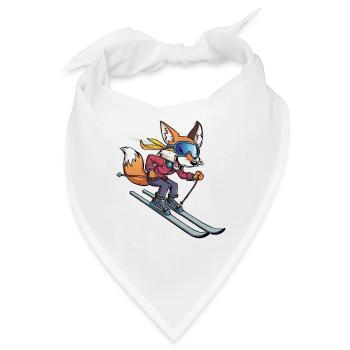 Abenteuer Fuchs beim Skifahren - Bandana - Weiß - Vorne