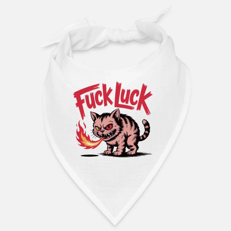 Fiery Cat with Bold Text Design Bandana