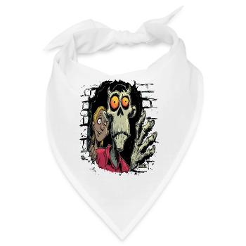 Skelett und Freund Comic-Horror - Bandana - Weiß - Vorne