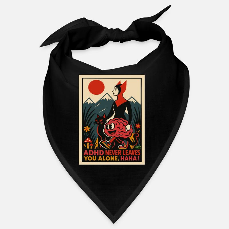 Brain Cat Adventure in Mountain Sunset Bandana