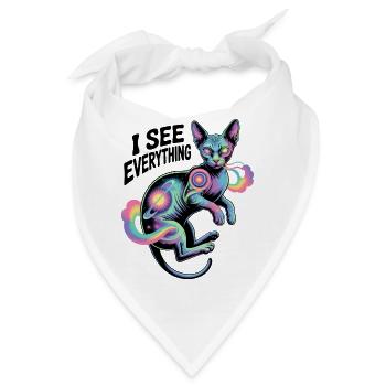 Kosmischer Nebelkatzen-Kunstwerk - Bandana - Weiß - Vorne