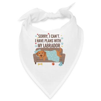 Labrador Couch Kuscheldecke Motiv - Bandana - Weiß - Vorne